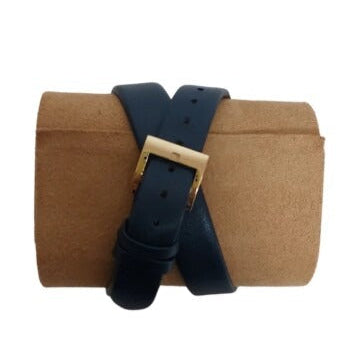 Tory Burch Collins Quartz Blue Dial Blue Leather Strap Watch for Women - TBW1303