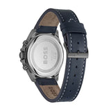 Hugo Boss Troper Chronograph Blue Dial Blue Leather Strap Watch for Men - 1514056