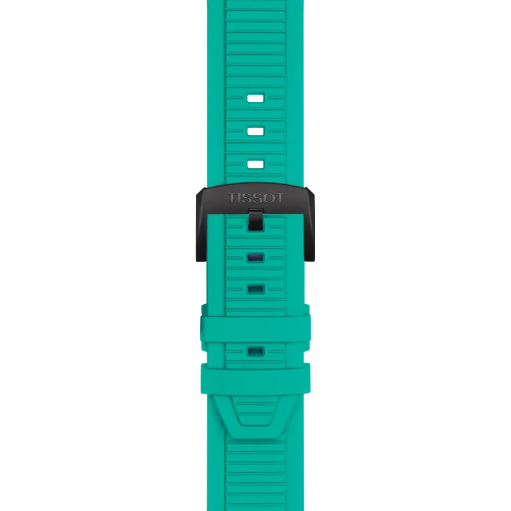 Tissot T Race Chronograph Black Dial Green Rubber Strap Watch for Men - T141.417.37.051.01