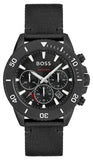 Hugo Boss Admiral Chronograph Black Dial Black Nylon Strap Watch for Men - 1513918