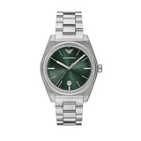 Emporio Armani Frederico Analog Green Dial Silver Steel Strap Watch for Men - AR11621
