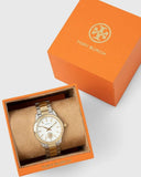 Tory Burch Collins White Dial Two Tone Steel Strap Watch for Women - TBW1306