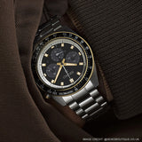 Seiko Prospex Speedtimer Solar Chronograph Black Dial Silver Steel Strap Watch for Men - SSC941