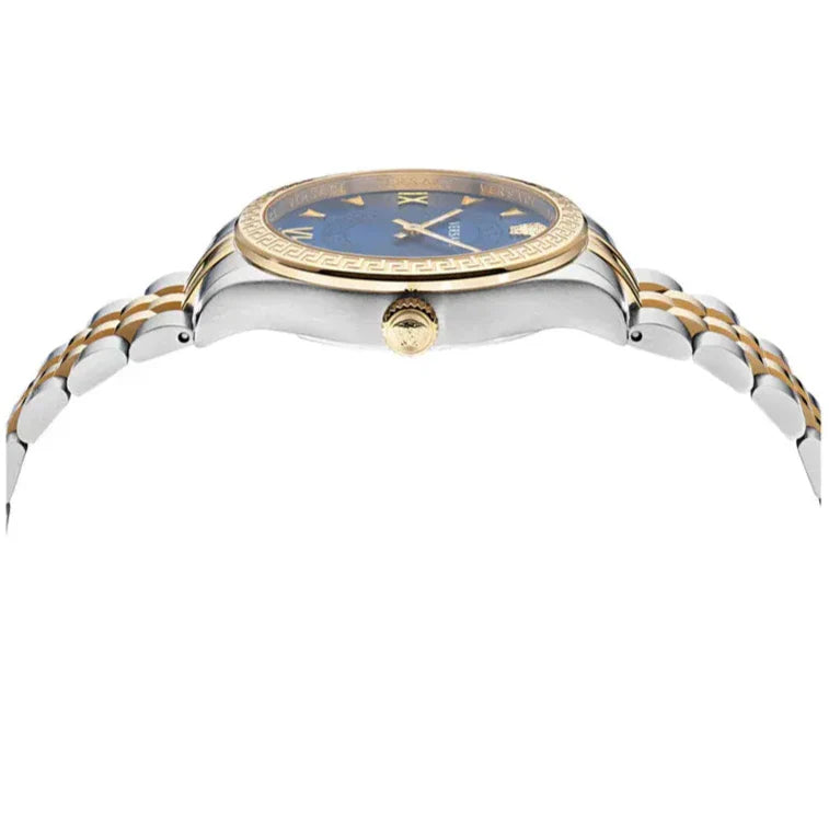 Versace Hellenyium Quartz Blue Dial Two Tone Steel Strap Watch for Women - VE2S00522