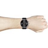Hugo Boss Integrity Chronograph Black Dial Black Leather Strap Watch for Men - 1513777
