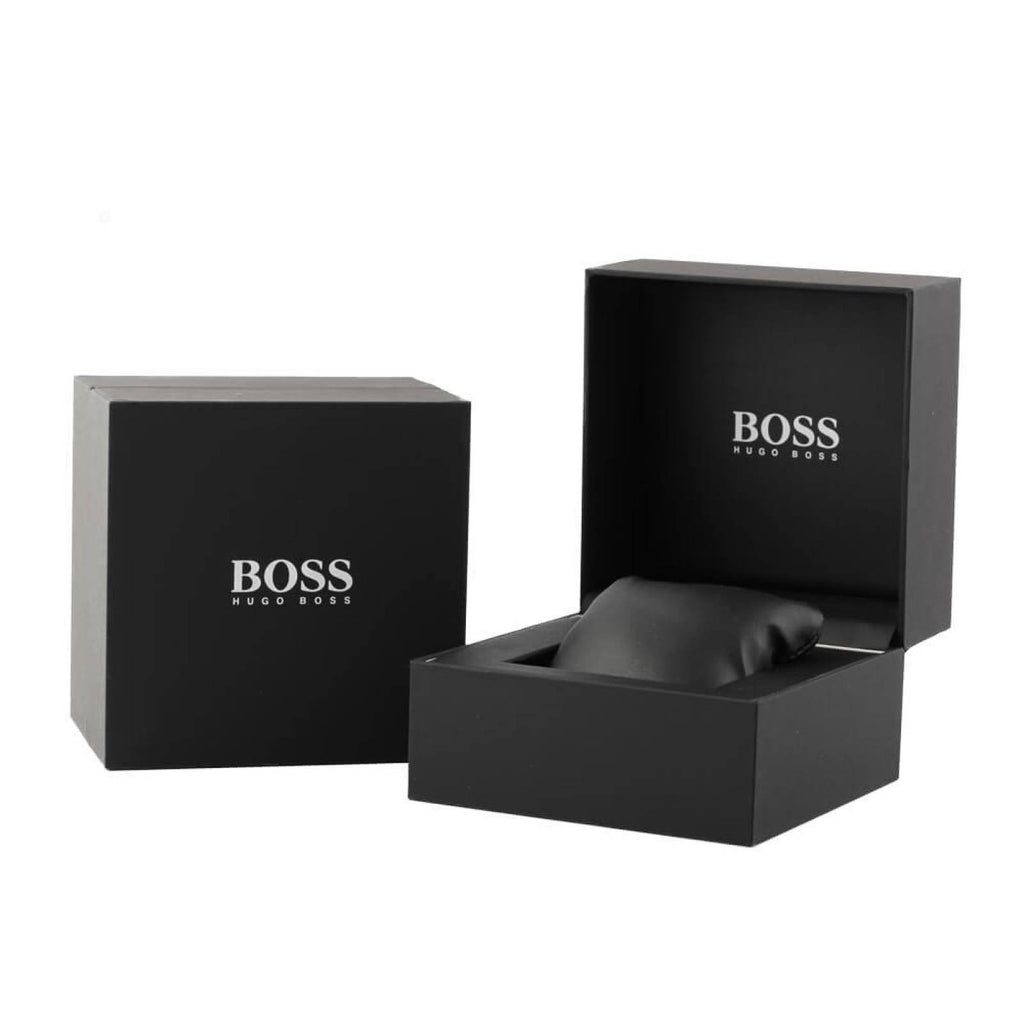 Hugo Boss Trace Chronograph Blue Dial Brown Leather Strap Watch for Men - 1514002