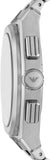 Emporio Armani Federico Chronograph Green Dial Silver Steel Strap Watch for Men - AR11640