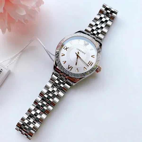 Versace Hellenyium Quartz Silver Dial Silver Steel Strap Watch for Women - VE2S00322