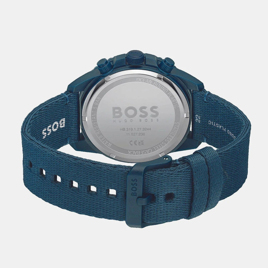 Hugo Boss Admiral Chronograph Blue Dial Blue Nylon Strap Watch for Men - 1513919
