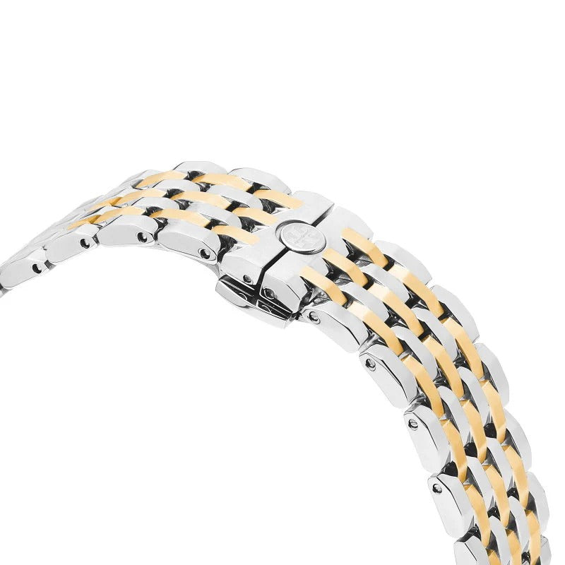 Tory Burch Robinson White Dial Two Tone Steel Strap Watch for Women - TBW1501