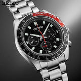 Seiko Prospex Speedtimer Solar Chronograph Black Dial Silver Steel Strap Watch for Men - SSC915