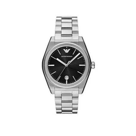 Emporio Armani Frederico Analog Black Dial Silver Steel Strap Watch for Men - AR11622