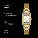 Emporio Armani Genni Crystals Mother of Pearl Dial Gold Steel Strap Watch for Women - AR11659