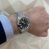 Seiko 5 Sports SNXS Series Automatic Black Dial Silver Steel Strap Watch for Men - SRPK89K1