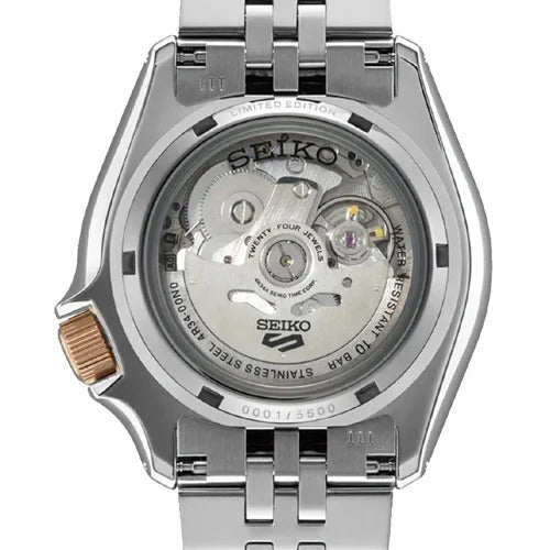 Seiko 5 GMT Sport Asia Exclusive Limited Edition Off White Dial Silver Steel Strap Watch for Men - SSK046K1