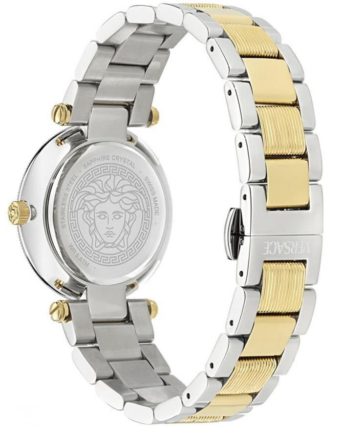Versace Reve Analog Green Dial Two Tone Steel Strap Watch for Women - VE8B00524