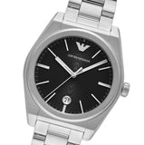 Emporio Armani Frederico Analog Black Dial Silver Steel Strap Watch for Men - AR11622