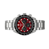 Seiko Prospex US Special Edition Speedtimer Solar Chronograph Red Dial Silver Steel Strap Watch for Men - SSC927