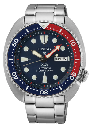 Seiko Prospex PADI Special Edition Automatic Blue Dial Silver Steel Strap Watch for Men - SRPE99