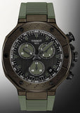 Tissot T Race Chronograph Black Dial Green Rubber Strap Watch for Men - T141.417.37.061.02
