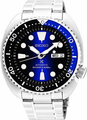 Seiko Prospex Deep Blue Batman Turtle Diver's Automatic Blue Dial Silver Steel Strap Watch for Men - SRPC25J1