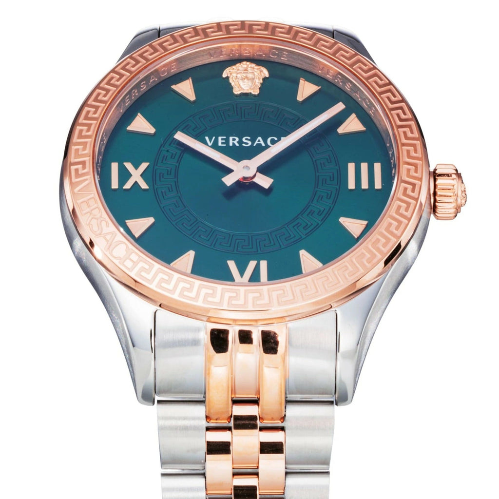 Versace Hellenyium Quartz Green Dial Two Tone Steel Strap Watch for Women - VE2S00422