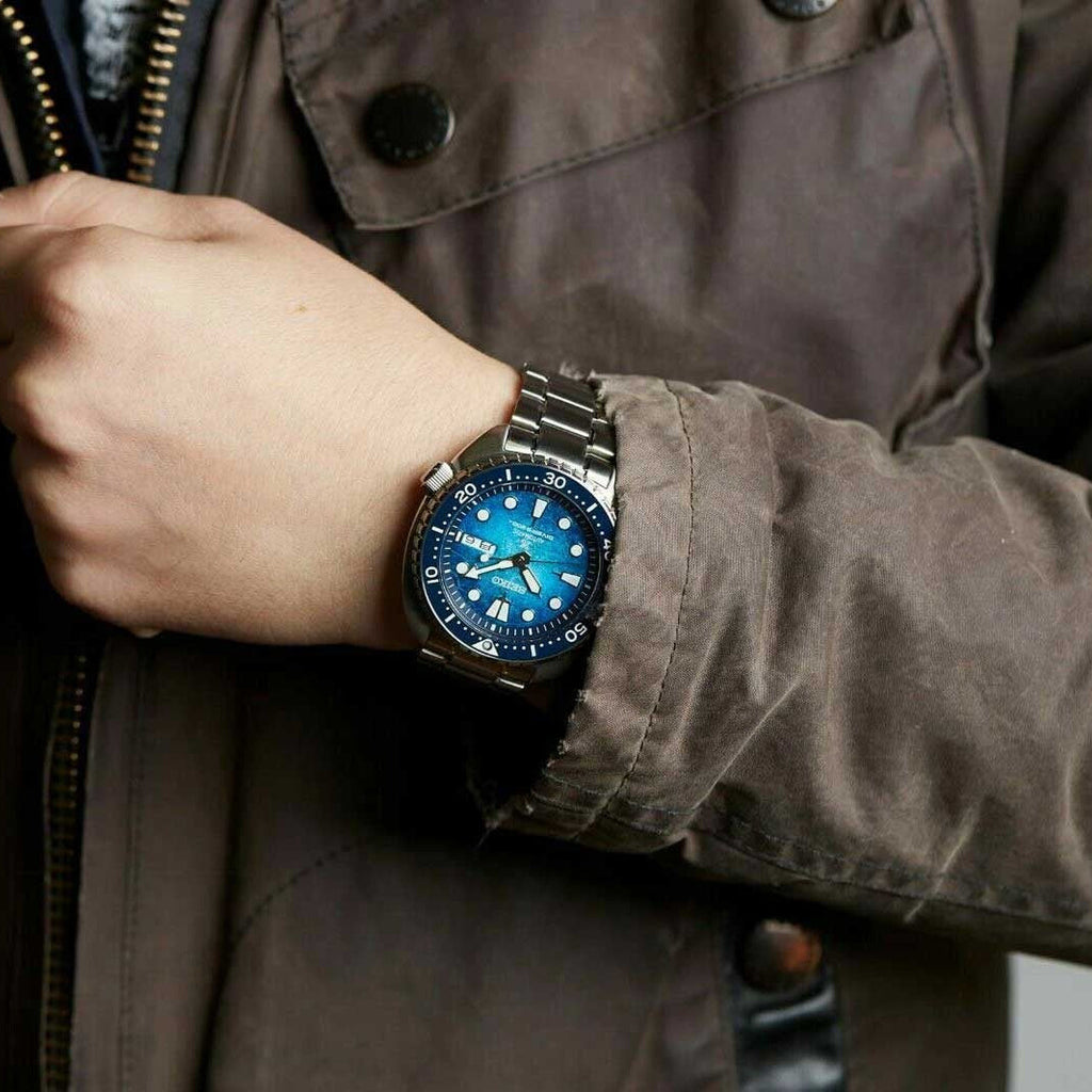 Seiko Prospex US Special Edition Automatic Blue Dial Silver Steel Strap Watch for Men - SRPH59