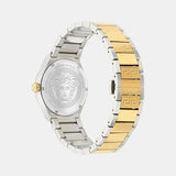 Versace V-Auria Quartz Green Dial Two Tone Steel Strap Watch for Men - VE0F00425
