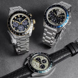 Seiko Prospex Speedtimer Solar Chronograph Grey Dial Silver Steel Strap Watch for Men - SSC939