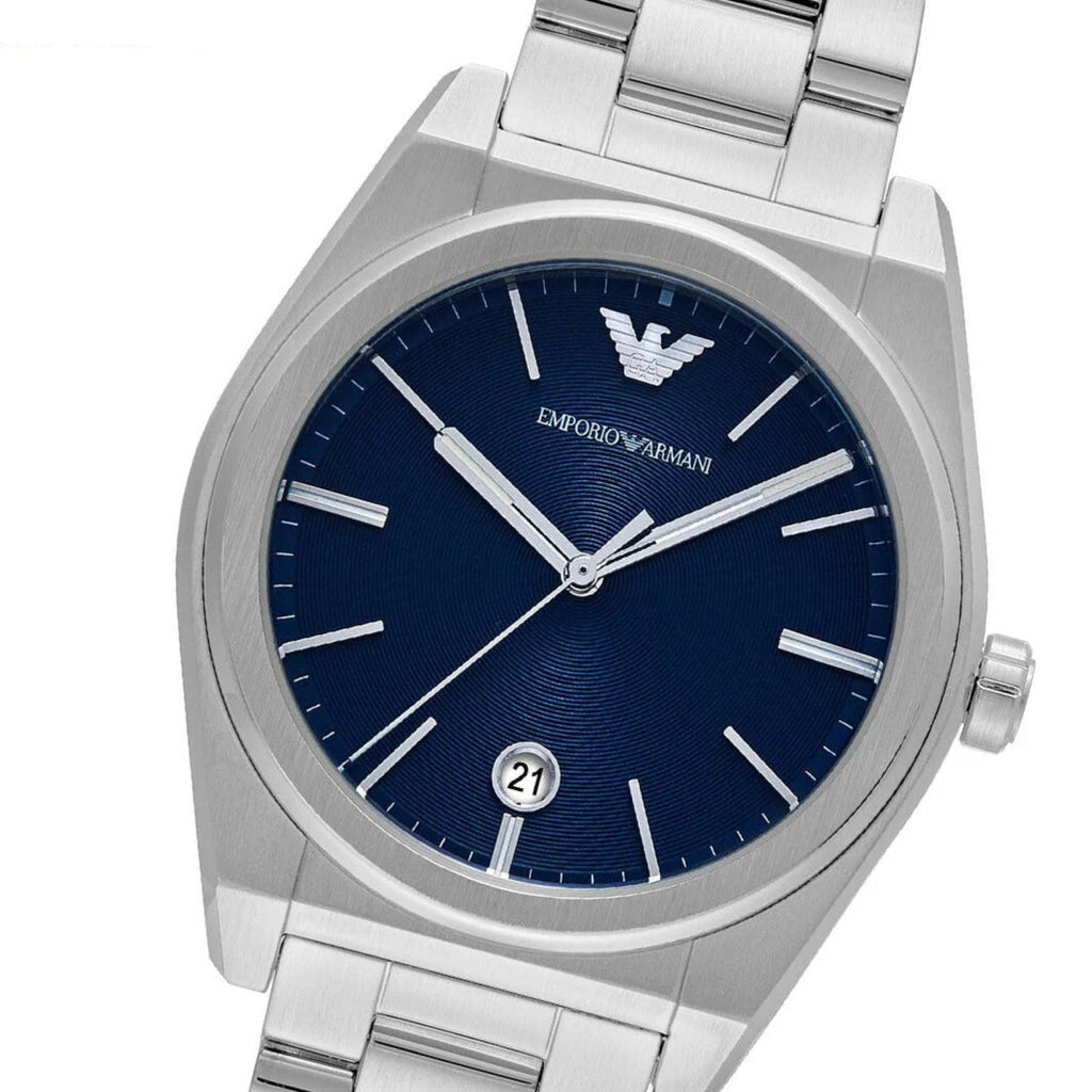 Emporio Armani Frederico Analog Blue Dial Silver Steel Strap Watch for Men - AR11620