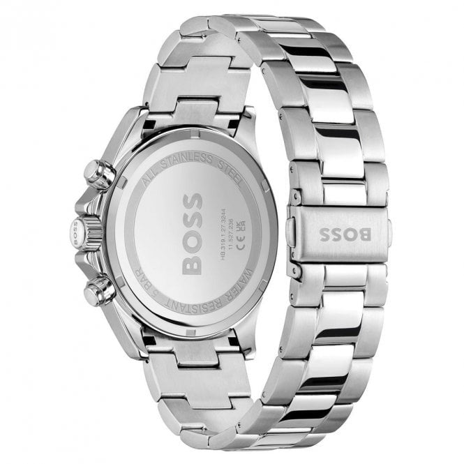Hugo Boss Hero Chronograph Green Dial Silver Steel Strap Watch for Men - 1514217