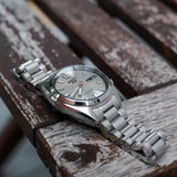 Seiko 5 Sports SNXS Series Automatic Beige Dial Silver Steel Strap Watch for Men - SRPK91K1