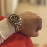 Seiko Prospex Speedtimer Solar Chronograph Black Dial Silver Steel Strap Watch for Men - SSC941