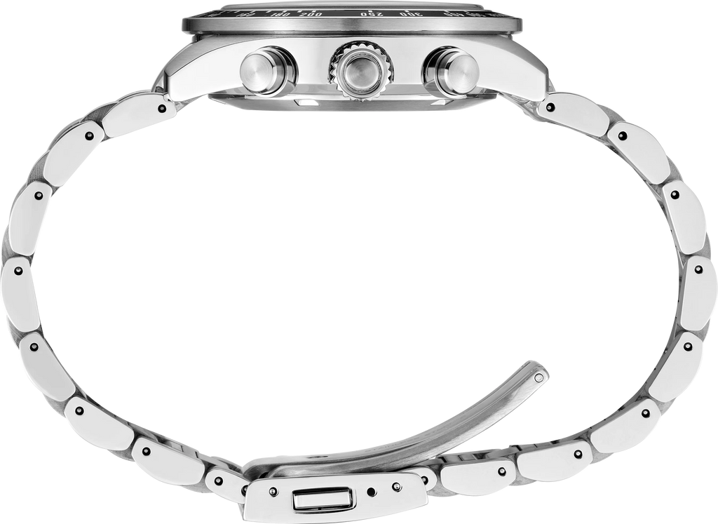 Seiko Prospex Speedtimer Solar Chronograph Yellow Dial Silver Steel Strap Watch for Men - SSC929