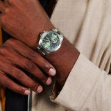 Hugo Boss Troper Automatic Chronograph Green Dial Silver Steel Strap Watch for Men - 1514200