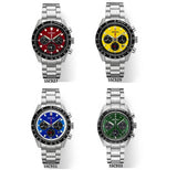 Seiko Prospex US Special Edition Speedtimer Solar Chronograph Red Dial Silver Steel Strap Watch for Men - SSC927