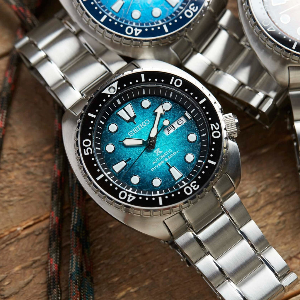 Seiko US Special Edition Automatic Green Dial Silver Steel Strap Watch for Men - SRPH57