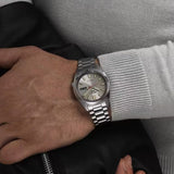 Seiko 5 Sports SNXS Series Automatic Beige Dial Silver Steel Strap Watch for Men - SRPK91K1