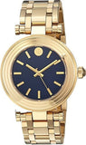 Tory Burch Classic T Black Dial Gold Steel Strap Watch for Women - TBW9010