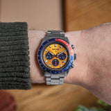 Seiko Prospex Solar Chronograph 1969 Re-interpretation Orange Dial Silver Steel Strap Watch for Men - SSC947