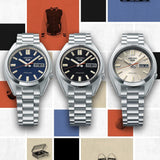 Seiko 5 Sports SNXS Series Automatic Black Dial Silver Steel Strap Watch for Men - SRPK89K1