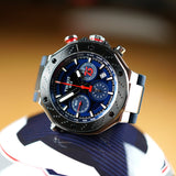 Tissot T Race Moto GP Limited Edition Chronograph Blue Dial Blue Rubber Strap Watch for Men - T141.417.17.047.00