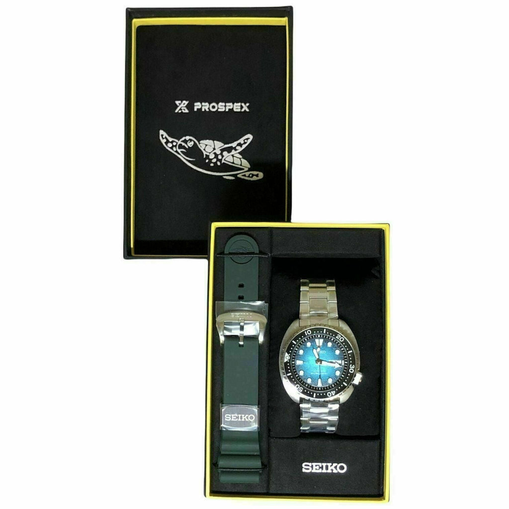 Seiko US Special Edition Automatic Green Dial Silver Steel Strap Watch for Men - SRPH57