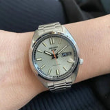 Seiko 5 Sports SNXS Series Automatic Beige Dial Silver Steel Strap Watch for Men - SRPK91K1