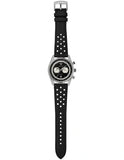 Emporio Armani Racer Chronograph Black Dial Black Leather Strap Watch for Men - AR11635
