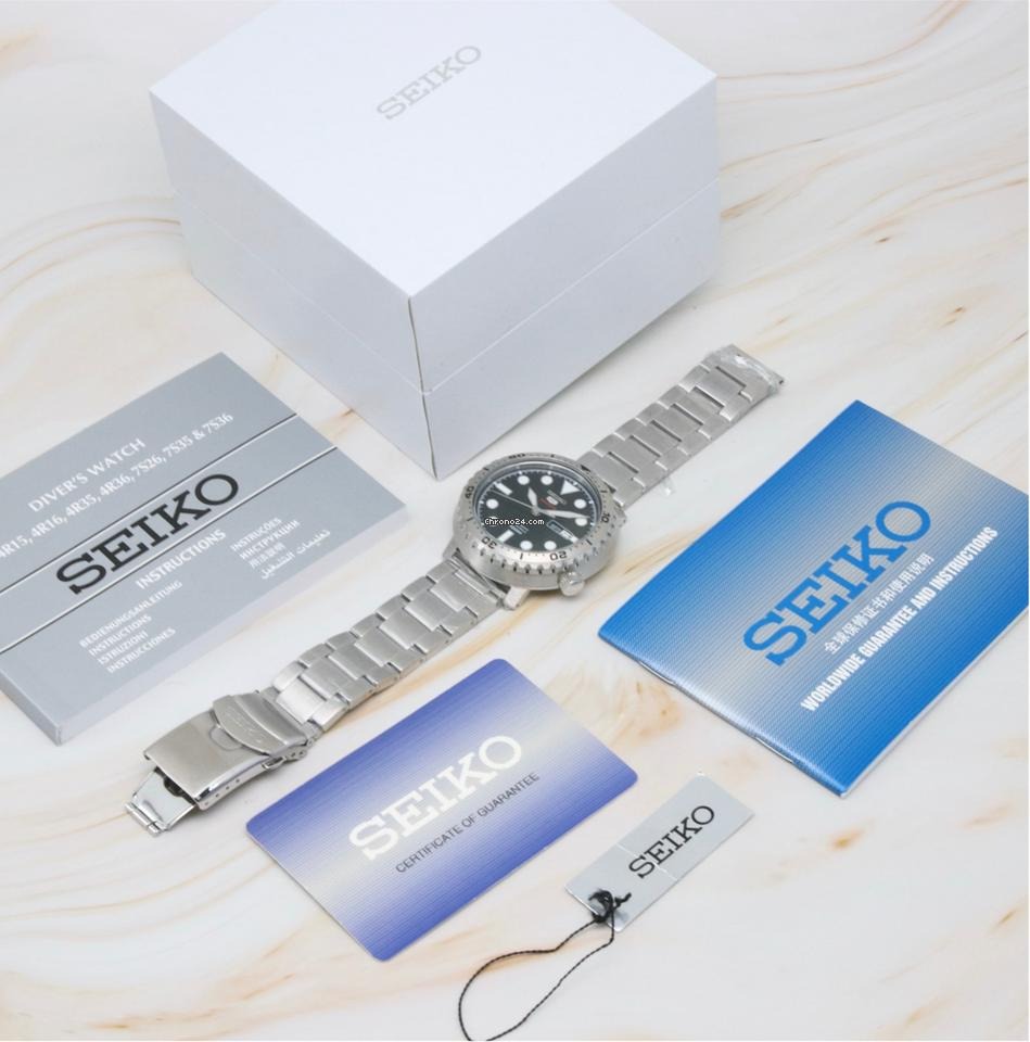 Seiko 5 Sports Automatic Black Dial Silver Steel Strap Watch for Men - SRPC61J1