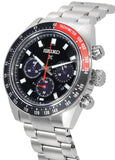 Seiko Prospex Speedtimer Solar Chronograph Black Dial Silver Steel Strap Watch for Men - SSC915