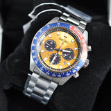 Seiko Prospex Solar Chronograph 1969 Re-interpretation Orange Dial Silver Steel Strap Watch for Men - SSC947