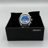 Seiko Speedtimer Solar US Special Edition Blue Dial Silver Steel Strap Watch for Men - SSC931