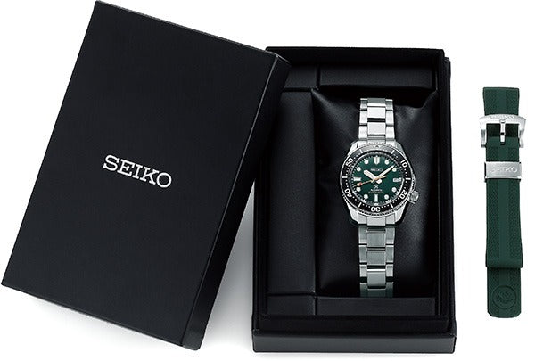 Seiko Prospex 140th Anniversary Limited Edition Automatic Scuba Divers Green Dial Silver Steel Strap Watch for Men - SPB207J1